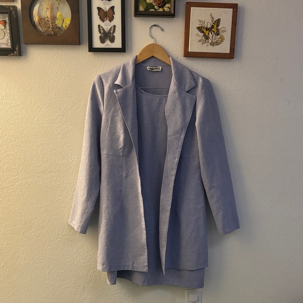 CALIFORNIA CONCEPTS VINTAGE 90S Y2K PURPLE DRESS AND BLAZER